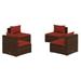 vidaXL 4 Piece Patio Lounge Set with Cushions Poly Rattan Brown