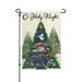 Christmas Tree Garden Flag O Holy Night Burlap Christmas Nativity Yard Flag Winter Holiday Xmas Outdoor Outside Decoration 12x18In