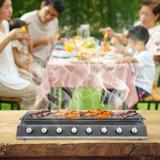 8 Burner BBQ Gas Grill Barbeque Outdoor Cooking Stainless steel Large Grill Grid 8 Head LPG Gas Barbecue Grill Commercial BBQ Machine Outdoor Cooker Smokeless Commercial Gas Grill