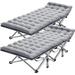 Slsy Cot 2 Pack Folding Camping Cots for Adults Sleeping Cots Heavy Duty Guest Bed with 2-Sided Pearl Cotton Mattress & Carry Bag