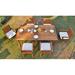 Teak Dining Set:6 Seater 7 Pc -118 Rectangle Table And 6 Stacking Napa Arm Chairs Outdoor Patio Grade-A Teak Wood WholesaleTeak #WMDSNPh