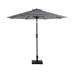 WestinTrends Paolo 9 Ft Outdoor Umbrella with Base Included Market Table Umbrella with 64 Pound Solid Square Concrete Base Gray/White Stripe