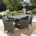 Blair Outdoor 7 Piece Dining Set with Dining Table and Water Resistant Cushions