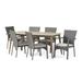 Pisciotta Outdoor 7-Piece Wood and Wicker Dining Set Gray