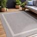 Beverly Rug Indoor/Outdoor Area Rugs Bordered Patio Porch Garden Carpet Gray and White 4 x6