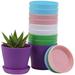 Visland 5PCS Plastic Planters Indoor Flower Plant Pots Mini Flower Seedlings Nursery Pot/Planter/Flower Pot with Pallet Modern Decorative Gardening Containers