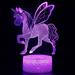 Dofanfy Home Decoration 3D LED Night Light Unicorn-Series 7 Or 16 Color Changing LED Table Desk Lamp