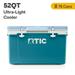 RTIC 52 QT Ultra-Light Hard-Sided Ice Chest Cooler Deep Harbor and RTIC Ice Fits 76 Cans