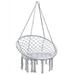 Costway Hanging Hammock Chair Macrame Swing Handwoven Cotton Backrest Garden Grey