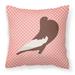 English Pouter Pigeon Pink Check Fabric Decorative Pillow