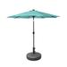 GARDEN 9 Ft Patio Solar Umbrella LED with Bronze Base Weight INCLUDED Turquoise