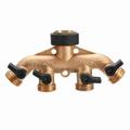 iOPQO Water Sprinklers Garden Hose Splitter 4 Way Tap Hose Connectors Water Distributor Switch copper water valve American standard Gold