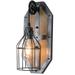 Indoor/Outdoor Wall Sconce 1-Light Vintage Wood Metal Frame Lantern Exterior Wall Light for Front Porch Patio