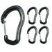 Fusion Climb Techno Zoom Military Tactical Edition Aluminum Wire Gate Ergonomic Carabiner Black 5-Pack