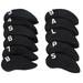 Applicable Practical Rod Sleeve Interchangeable with Number Tag Golf Head Covers Set Iron Club Protector Deluxe Gift BLACK