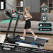 3.5HP Folding Treadmill With Auto 15% Incline Bluetooth MP3 17 Wide 7-Layers Shock-absorbing Belt 9MPH Connect FitShow APP Running Walking Jogging Exercise Machine For Home Office Max Weight 300lb