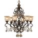 Six Light Chandelier-Golden Teak Crystal Color-Hand Cut Crystal Type-Bronze Umber Finish Bailey Street Home 49-Bel-1628155