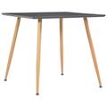Anself Dining Table MDF Tabletop Dinner Table Steel Legs Gray and Oak for Kitchen Dining Room Home Furniture 31.7 x 31.7 x 28.7 Inches (L x W x H)