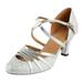 Women s Rumba Waltz Prom Ballroom Latin Salsa Dance Shoes Square Dance Shoes Brown Pump Size 5 Lace up Sandal Heel