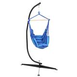 Sunnydaze Outdoor Hanging Hammock Chair and C-Stand Set - Oasis