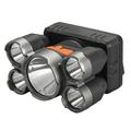 Strong LED Penta-Core Headlight Waterproof Strong Light Long Shot USB Rechargeable Headlight Grey