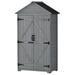 SESSLIFE Wooden Storage Shed 3-tier Removable Shelves Outdoor Storage Cabinet Vertical Garden Shed for Tools Garden Accessories Gray Outside Storage Sheds TE2753