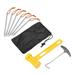 Uxcell Y-Beam Aluminum Camping Tent Stakes 10Pcs with Hammer Nail Puller Storage Bag Silver 1 Set