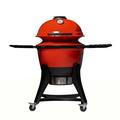 Kamado Joe Kettle Joe 22 in. Charcoal Grill in Red with Hinged Lid Cart and Side Shelves