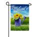 America Forever Welcome Sunflower Watering Can Garden Flag 12.5 x 18 inches Blue Watering Can Yellow Floral Greenery Double Sided Seasonal Yard Outdoor Decorative Summer Garden Flag