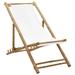 vidaXL Patio Deck Chair Sling Chair for Balcony Deck Porch Bamboo and Canvas
