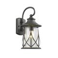 15 in. Lighting Marhaus Transitional 1 Light Black Outdoor Wall Sconce - Textured Black