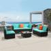 OverPatio Patio Furniture Set 7-Piece Outdoor Sectional Sofa with Coffee Tables