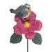 Large Garden Bird and Flower Stake Goldfinch Pink Stake Creative Iron Yard Stake Fall Decor Outdoor Lawn Decoration