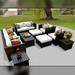 TK Classics Barbados 12 Piece Wicker Outdoor Sectional Seating Group with Storage Coffee Table and End Tables White