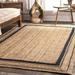 Rectanlge Avgari Creation Black Line Natural Jute Beige Area Rug for Living Dining Kitchen Indoor & Outdoor Rug Runner Carpet-6x9 Sq Feet