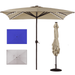 Freetime Fun Exceptional Ibiza 8x10ft Rectangular Outdoor Patio Market Umbrella with Solar Lights Sand - UM8100-SAND