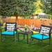 Outfitter Wicker outdoor furniture Sets Modern discussion Set Rattan Chair talk Sets with Yard and Bistro Coffee Table 3 pieces