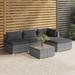 vidaXL 5 Piece Garden Lounge Set with Cushions Poly Rattan Gray