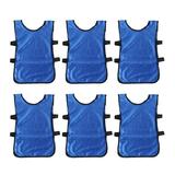 NUOLUX 6pcs Blue Football Vest Kids Breathable Pinnies Scrimmage Vest Football Training Waistcoat Clothes for Child