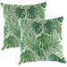 Jordan Manufacturing 16 x 16 Bryann Tortoise Green Tropical Square Outdoor Throw Pillow (2 Pack)