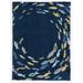 Linon Blue Underwater Area Rug 8x10