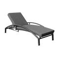 Mahana Adjustable Outdoor Chaise Lounge Chair in Black Wicker