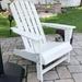 Redback White Adirondack Chair Classic Oversized Adirondack Chairs 350lbs Duty Rating Plastic/Resin Faux Wood Chair for Fire Pit & Patio Deck Garden