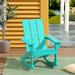 WestinTrends Ashore Patio Rocking Chair All Weather Poly Lumber Plank Adirondack Rocker Chair Modern Farmhouse Outdoor Rocking Chairs for Porch Garden Backyard and Indoor Turquoise