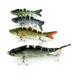 Multi Jointed Fishing Lure Swimming Bass Crappie Swimbait 6 Segments 4PACK