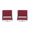 Flash Furniture Set of 2 Grandstand Comfort Seats by Flash - 500 lb. Rated Lightweight Stadium Chair with Handle & Ultra-Padded Seat Maroon