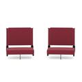 Flash Furniture Set of 2 Grandstand Comfort Seats by Flash - 500 lb. Rated Lightweight Stadium Chair with Handle & Ultra-Padded Seat Maroon