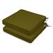 Vargottam Perfect Outdoor/Indoor Square Corner Seat Cushions Water Resistant Lounge Chair 18.5 x 16 Home Office Patio Furniture Garden Decoration- Pack Of 2 - Olive Green