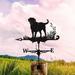 Fridja 25.6 in Metal Dog Weathervane Wind Wheel Garden Stake with Puppy Ornament Dog Garden Weather Vane