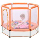 KOFUN 55 Trampoline for Kids Toddlers Trampoline with Enclosure Net and Balls 4.5FT Indoor Outdoor Mini Trampoline Ball Pit Trampoline Baby Small Trampoline for Boy & Girl Age 3 Months and up